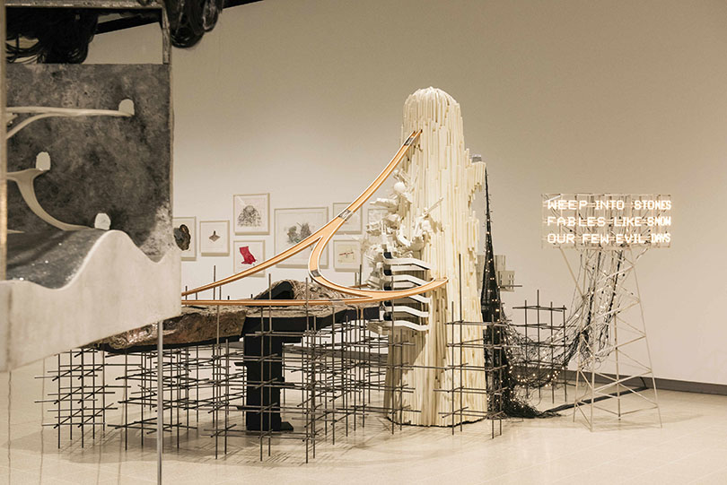 Installation view of Lee Bul Mon grand récit_ Weep into stones