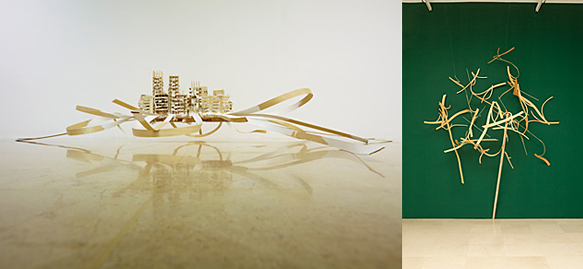 김동연_ 성스러운 도시 12 _ The Holy City_ plywood, cloth, acrylic_ 57x293x262cm_ 2012 / 김동연 _ Interchange 12_ plywood_ 2012