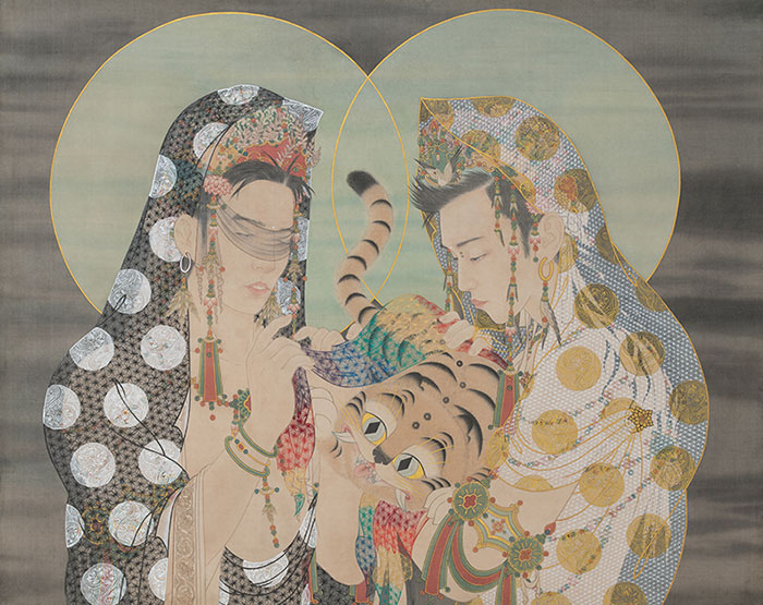 박그림, 〈심호도-간택〉, 2018. 비단에 채색, 70 x 92 cm. ⓒ작가 ⓒ두산아트센터