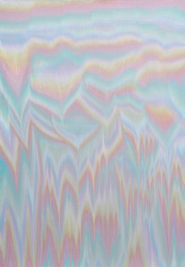 오희원, 〈Dispersion I〉, 2017. Color pencil and acrylic on linen, 162 × 112 cm. ⓒ작가 ⓒ아트스페이스 휴