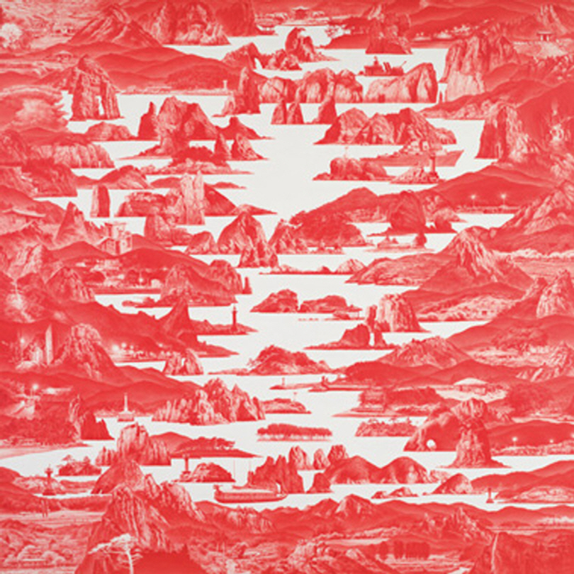 Sea-hyun LEE _ Between Red-141 _Oil on linen_ 300 x 300cm_ 2012