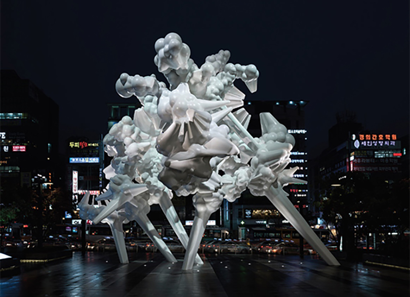 above) Kohei Nawa, Manifold, 2013, Arario Gallery sculpture park in Cheon-an