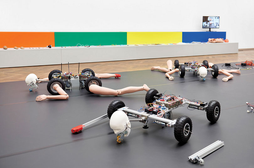 Installation view of GEUMHYUNG JEONG’s “Homemade RC Toy,” Kunsthalle Basel, 2019. Photo by Philipp Hänger. Courtesy the artist and Kunsthalle Basel.