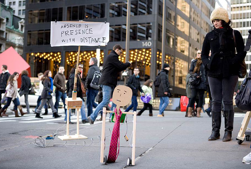 Taeyoon Choi, ‘Automatic Protesters,’ 2011, Electronic circuits and performance.