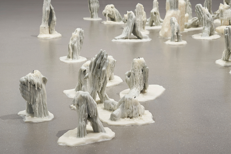 〈Look at This Unbearable Darkness〉(detail), 2019, plasticine, paraffin wax, dimensions variable. Image provided by MMCA Residency Goyang