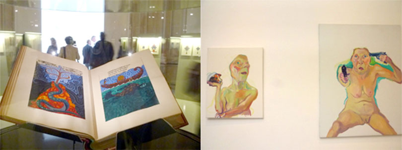 왼쪽) 칼 구스타브 융 Carl Gustav Jung_레드북 The Red Book_1914-30 오른쪽) 마리아 라스니히 Maria Lassnig_Mother Nature_1999