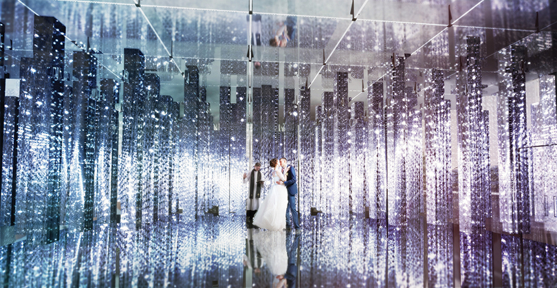 teamLab, Crystal Forest, 2021, Interactive Installation of Light Sculpture, LED, Endless ⓒ teamLab