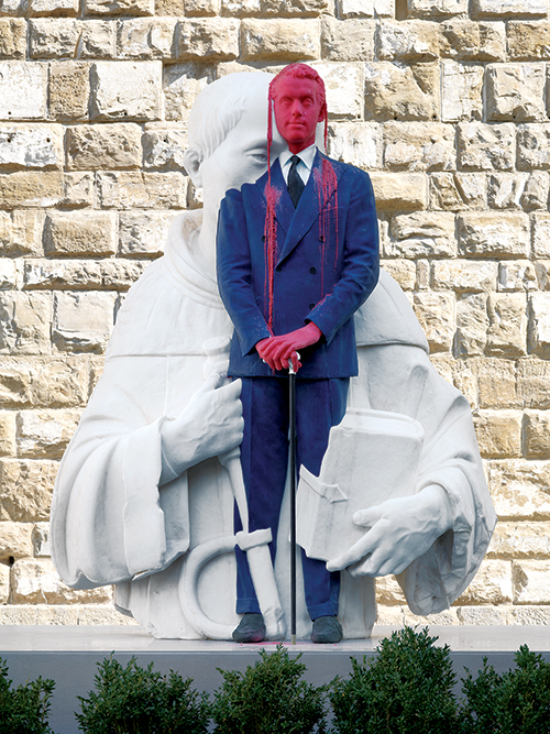 Marsupiale (Fabrizio) 2017 ⓒ Urs Fischer Courtesy of the artist and Moretti Gallery, Florence Installation view: Big Clay #4 and 2 Tuscan Men, Piazza della Signoria, Florence, 2017 Photo: Stefan Altenburger 