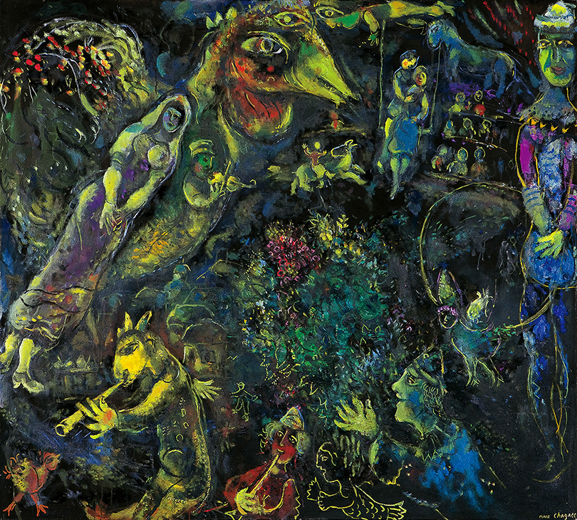 마르크 샤갈(Marc Chagall)〈동물들과 음악〉1969 캔버스에 유채 140×155cm 5회 서울옥션 홍콩 경매. 이미지 퍼블릭아트 제공. 