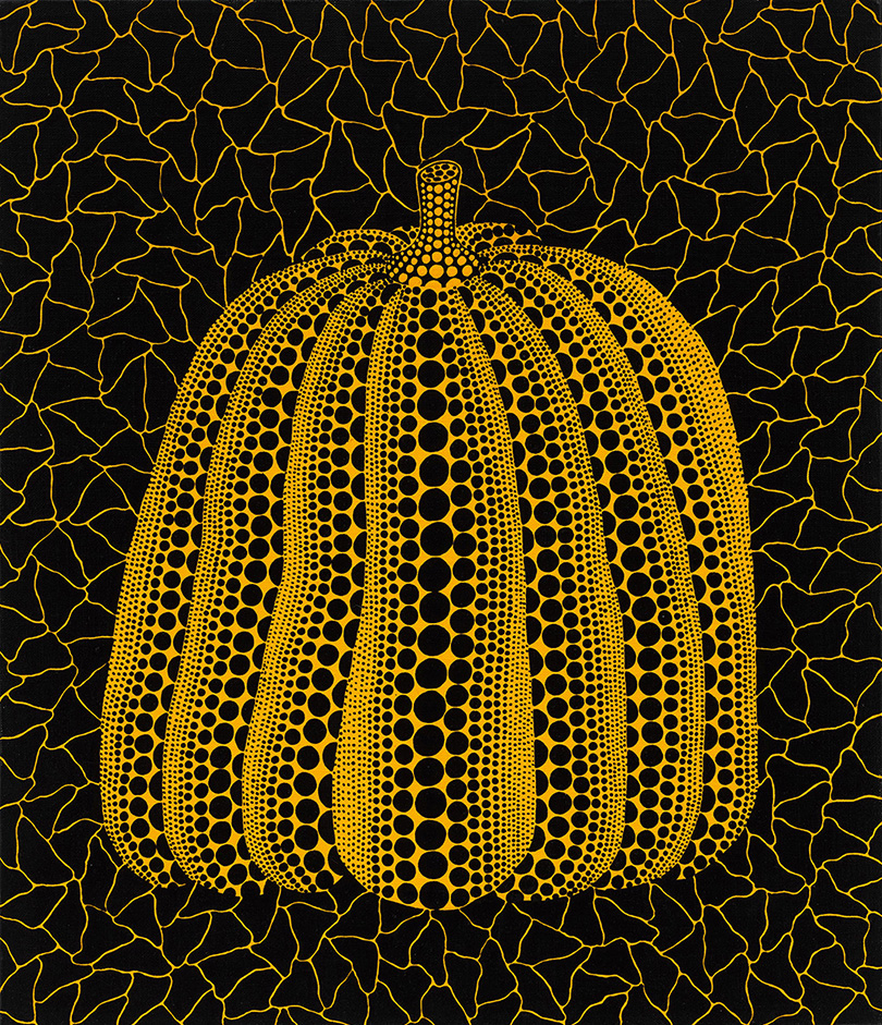 쿠사마 야요이(Yayoi Kusama)〈Pumpkin〉1990 캔버스에 아크릴릭 53×45.5cm Phillips and Poly 20th Century Contemporary Art and Design Hong Kong-Beijing Dual-Location Sales © Phillips. 이미지 퍼블릭아트 제공. 