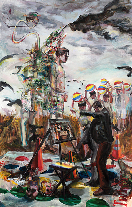 Twister II, 2017, Oil on linen, 236 x 153 cm